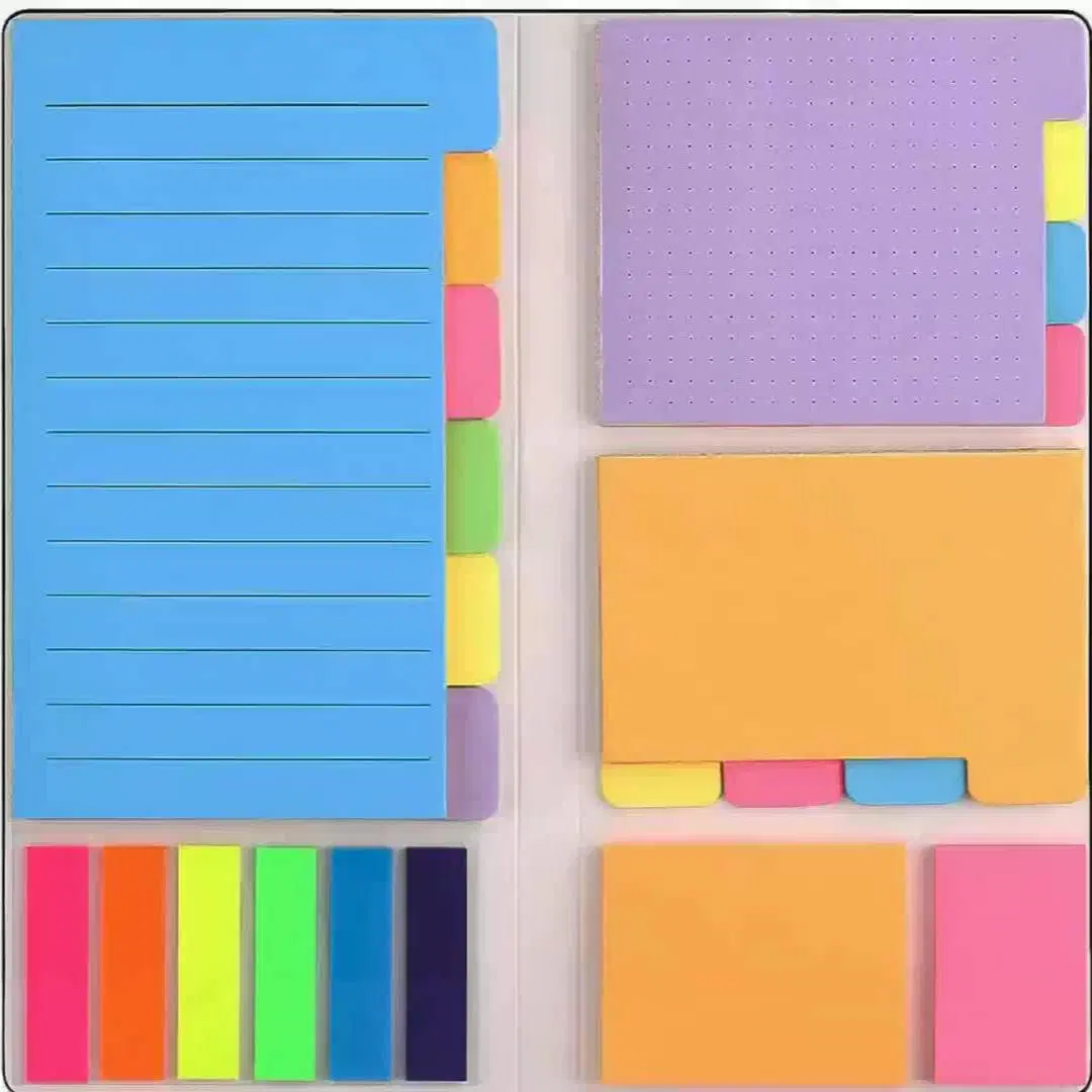 Sticky Notes Set with Divider Tabs - Parfait pour les agendas, les bullet journals et les fournitures de bureau.