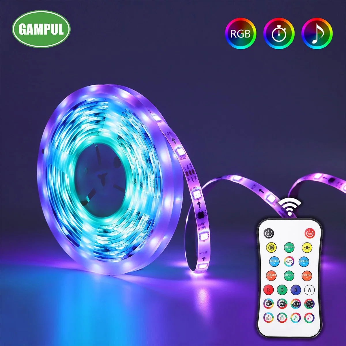 2-Years Warranty ETL CE 21W Flexible Smart Chasing RGB Tape Lighting