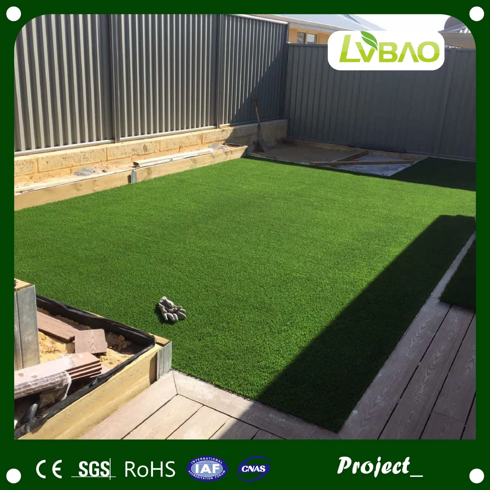 LVBAO Sports Non-Filled PE Synthetic Durable Grass Anti-Fire UV-Resistance Artificial grass