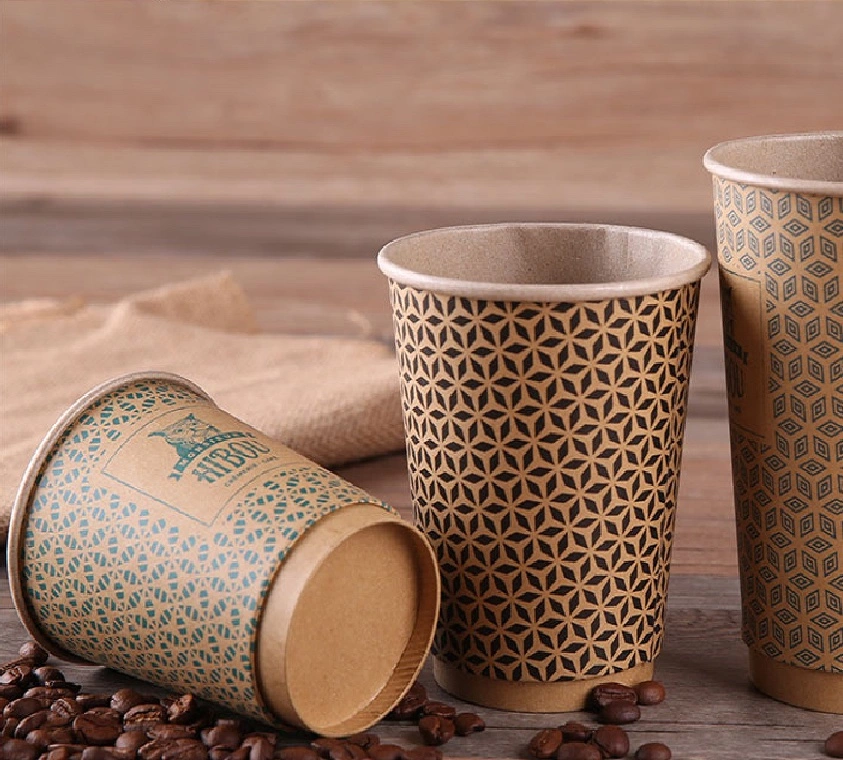 4/8/12/16 Oz Customized Logo Eco-Friendly 18 PE Coated Tea Paper Cup Wholesale Disposable Coffee Paper Cups with Lid