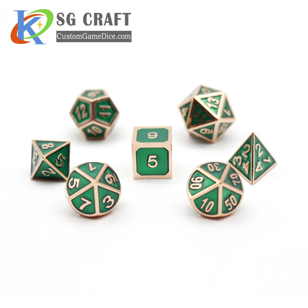 Hot Selling Metal Dice Set for Dnd Game 7PCS Enamel Metal Dice