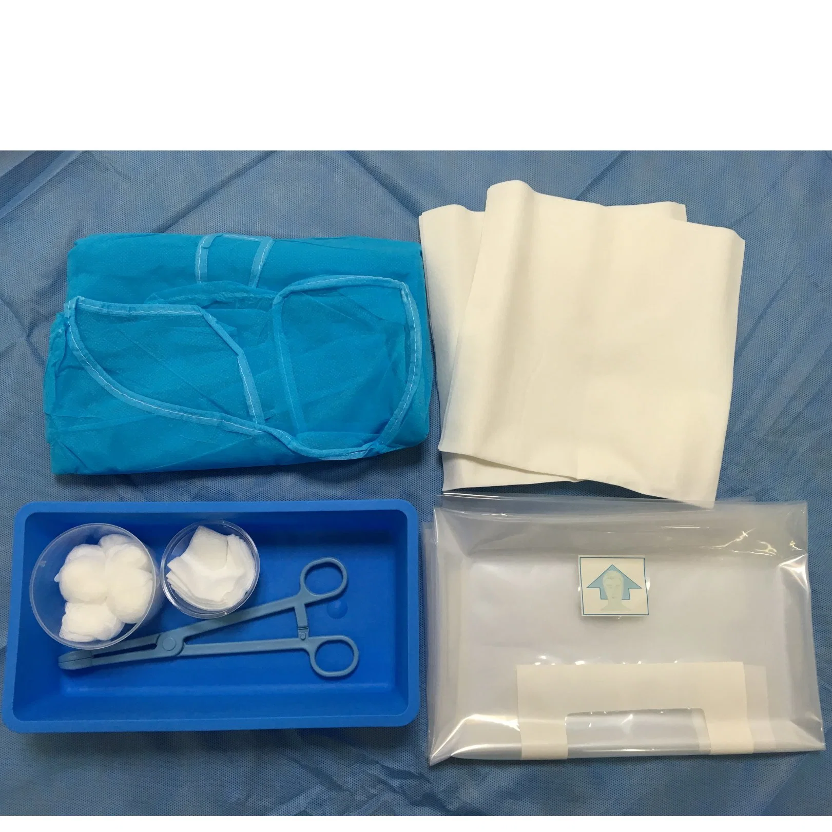 Disposable Surgical Adhesive Side Drape Blue Color