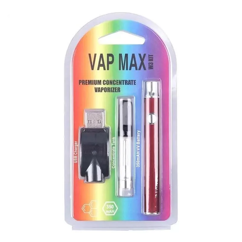 Variable Voltage Preheat Battery Together with Cartridge Tanks and USB Charger in Vap Max W3 Kit