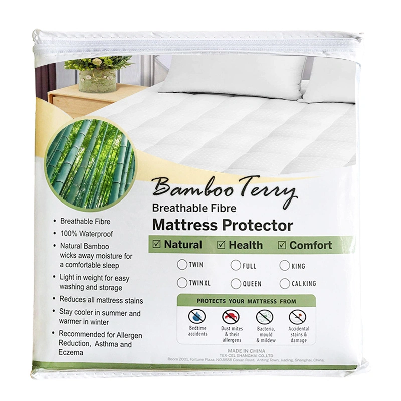 Wholesale/Supplier Full Size Washable Cooling Waterproof Bamboo Jacquard Fibre Mattress Cover Protector