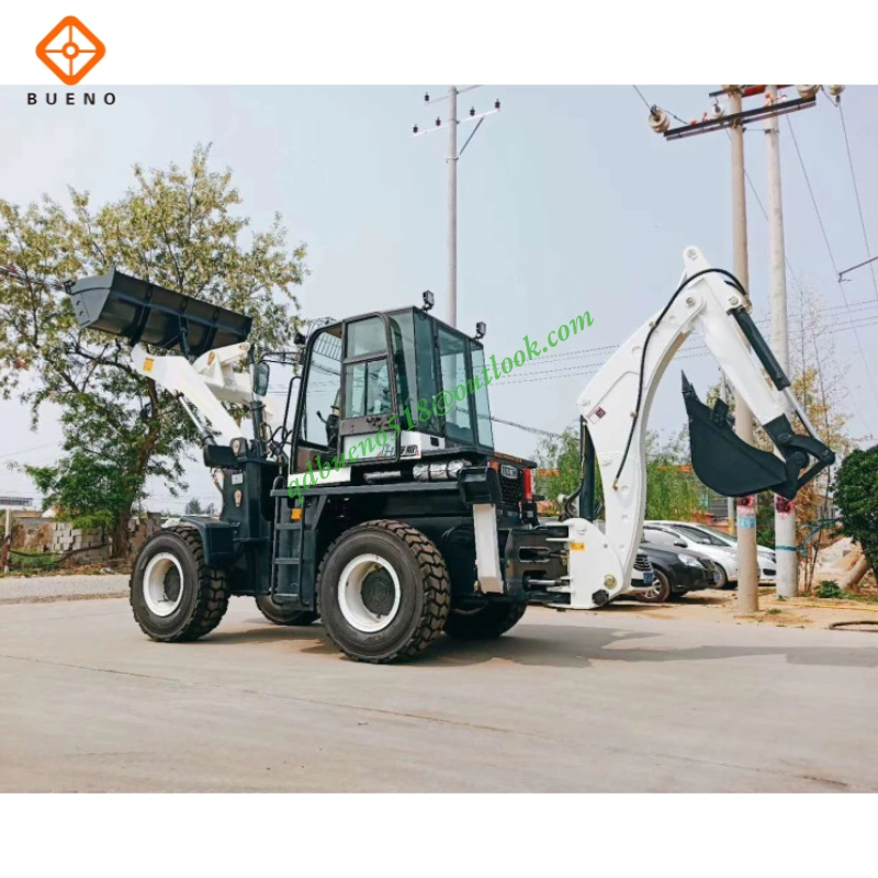 Bueno Brand 4 Wheel Drive 100HP Backhoe Loader with CE Hot Sale