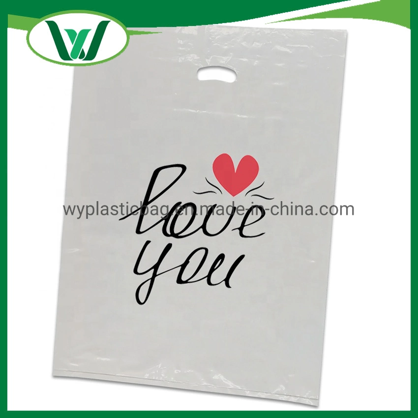 LDPE HDPE Plastic Colorful Different Standard Size Shopping Bags Custom Plastic PE Die Cut Handle Shopping Bag