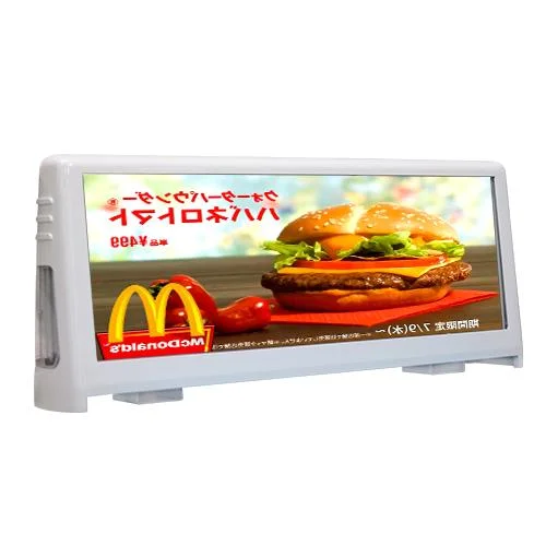 Newest Outdoor Car Top LED P4 Videos Advertising Display Taxi Top LED Screen