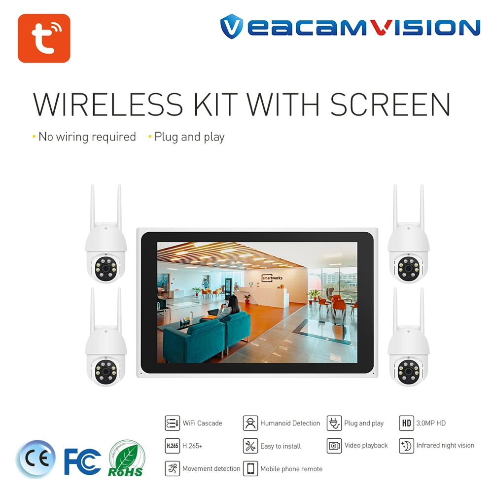 Kits de NVR Tuya Smart 3MP Dual Audio WiFi IP Home Câmara de Segurança vigilância Vídeo sem fios vigilância 360 Pan Tilt Dome CCTV Câmaras PT WiFi de Vigilancia