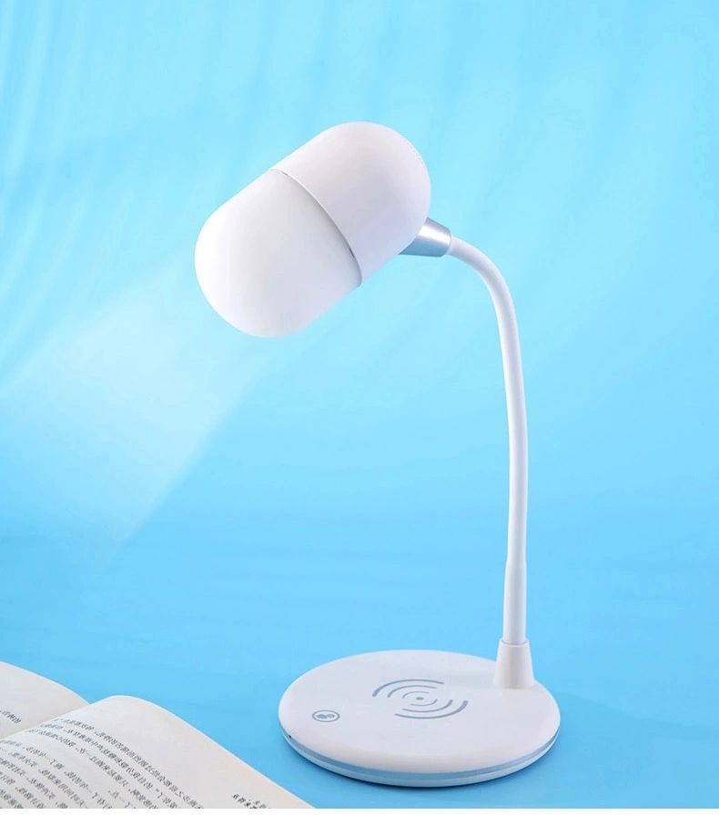 LED Table Lamp with Speaker Book Night Light Wireless Charging LED Table Lamp
