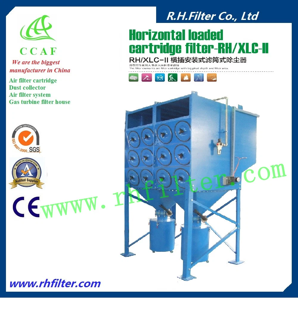 Horizontal Cartridge Dust Extractor for Industrial Air Cleaning