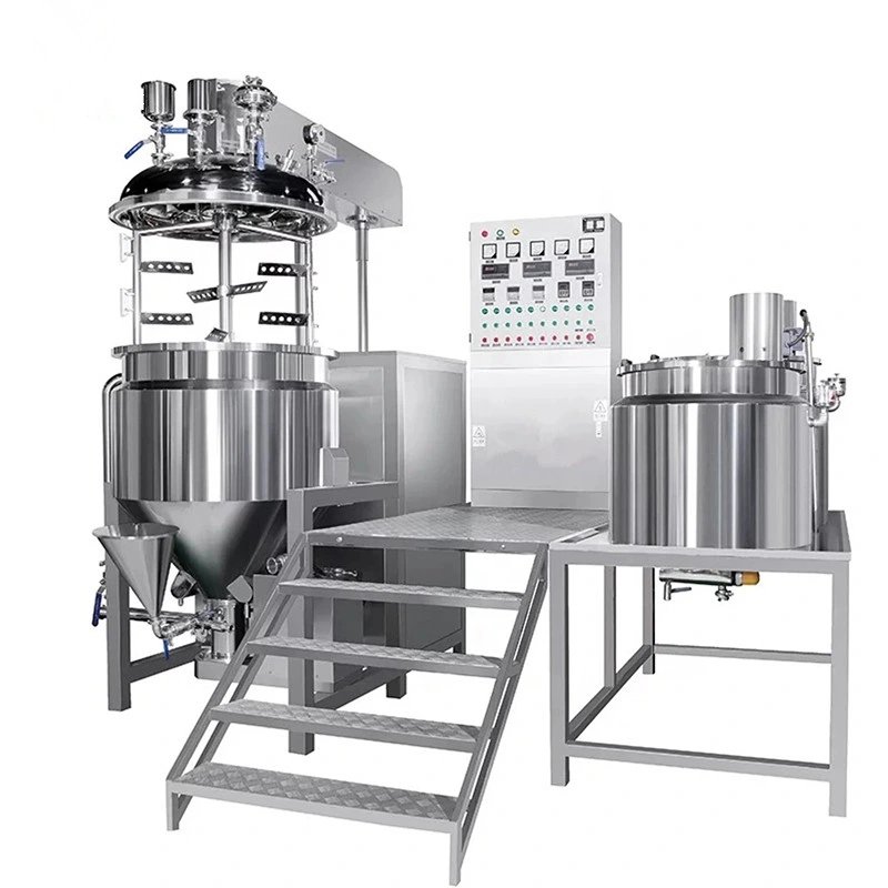 1000 Liter Cosmetics Daily Care Products Agitator Mixing Tank System with Bottom Homogenizer Industrial Vacuum Homogenizing Emulsifier Blender Kettle