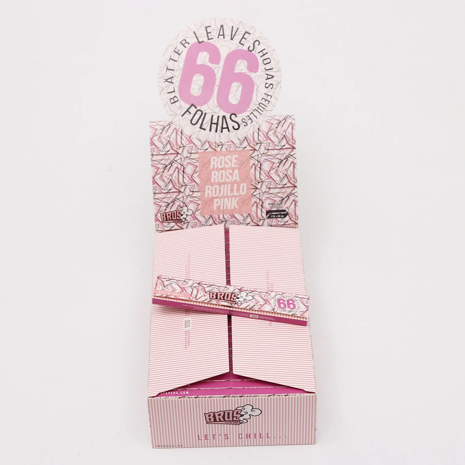 Bros Pink 66 Leaves Custom Cigarette Smoking Rolling Paper