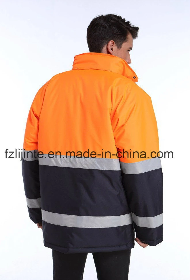 Impermeable 100% poliéster Invierno hombres ropa de trabajo reflectante