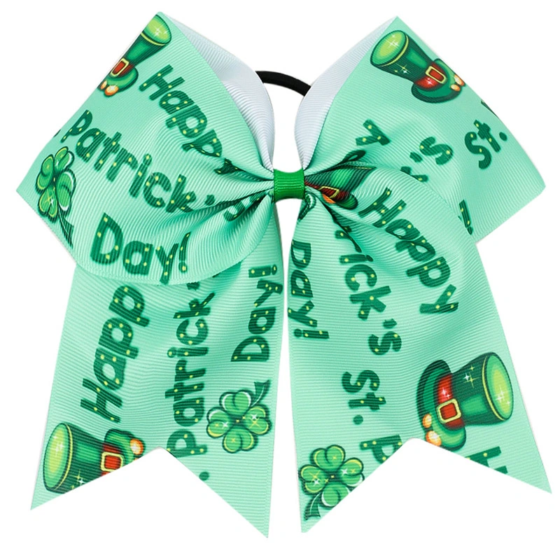 Saint Patrick Scrochnies Irlande Clover Green Carton chapeau d'imprimerie Bow Serre-cheveux cravates St Patrick's Day Fashion Accessoires cheveux