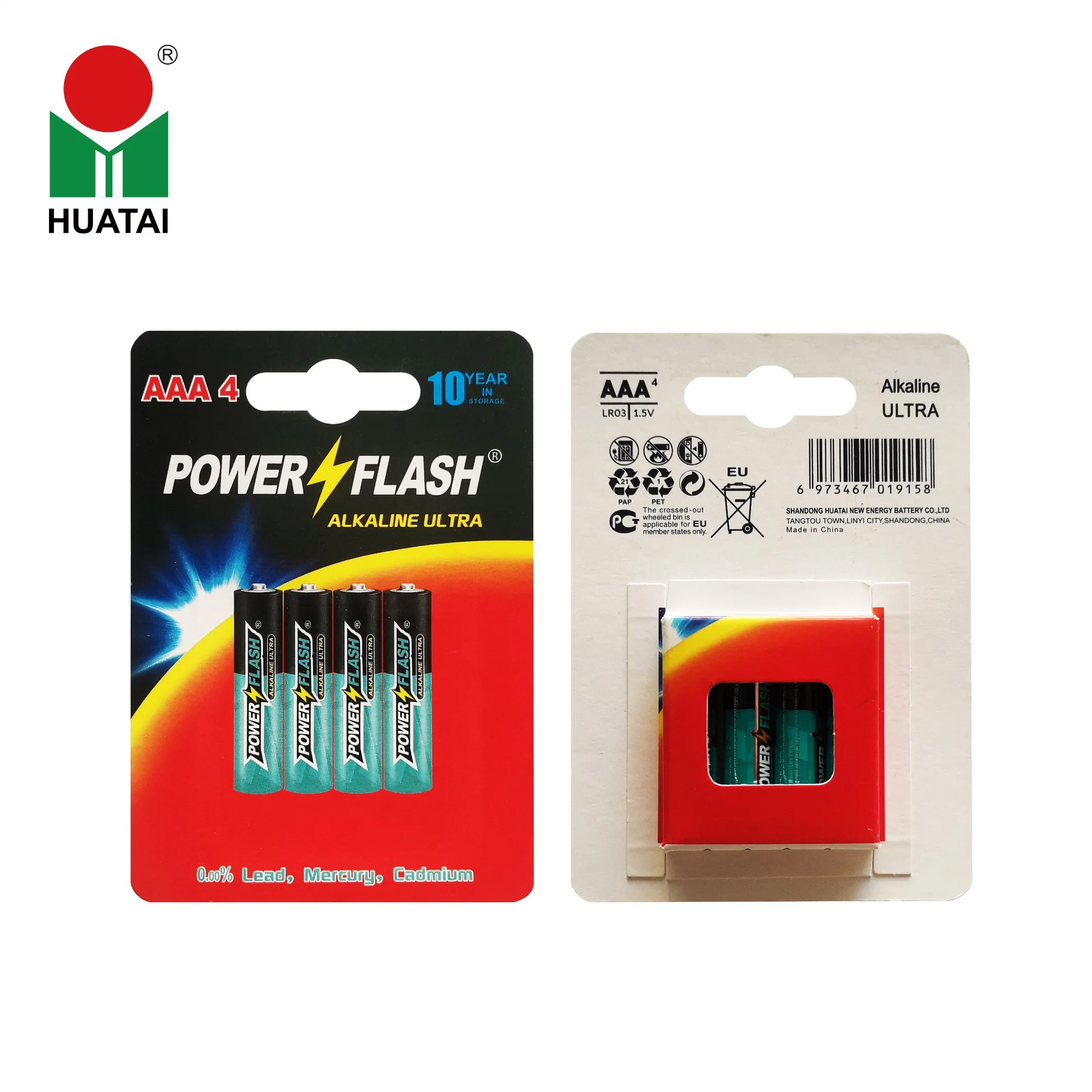 100% Paper Blister Card D, C, AA, AAA, 9V Size Ultra Alkaline Dry Battery