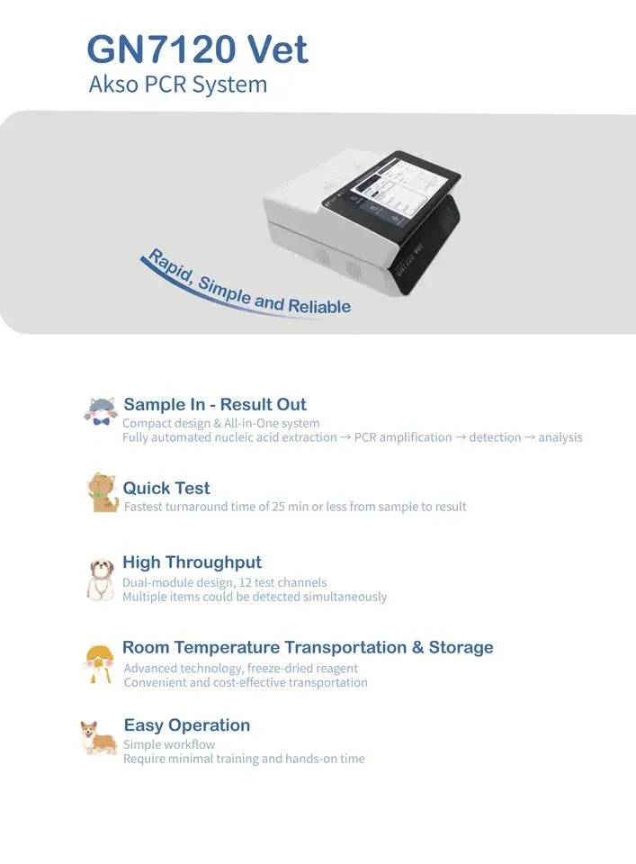 Gn7120vet Fully Automatic Rapid Nucleic Acid Analyzer for Canine Adenovirus Type 1 Test