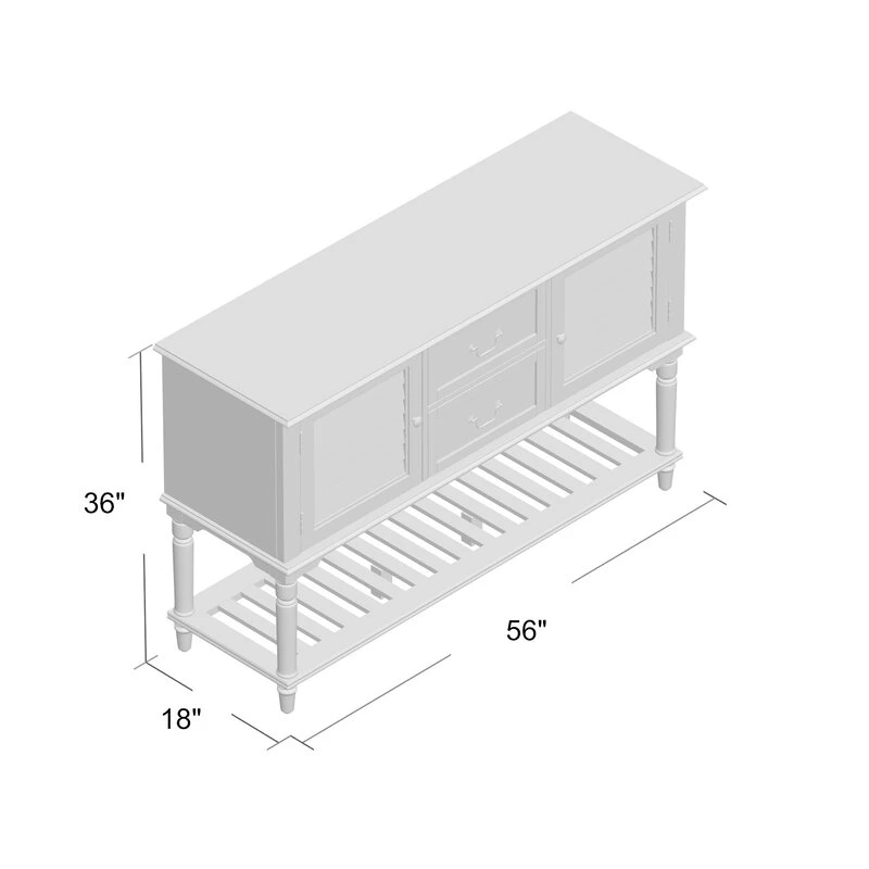 Armarios de cocina buffet Blanco el almacenamiento del servidor Aparador 2 puertas armario con 2 cajón para Cocina Comedor