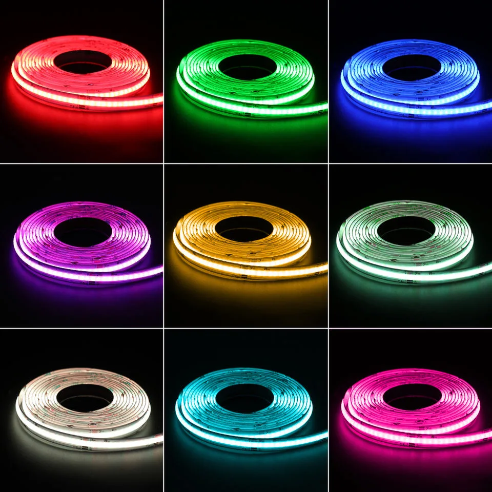 Original Factory COB LED Strip Lamp DC 24V RGB 10mm Width Super Bright LED Strip Lights IP20 Low Power Fcob Flexible Indoor LED Strip Lighting