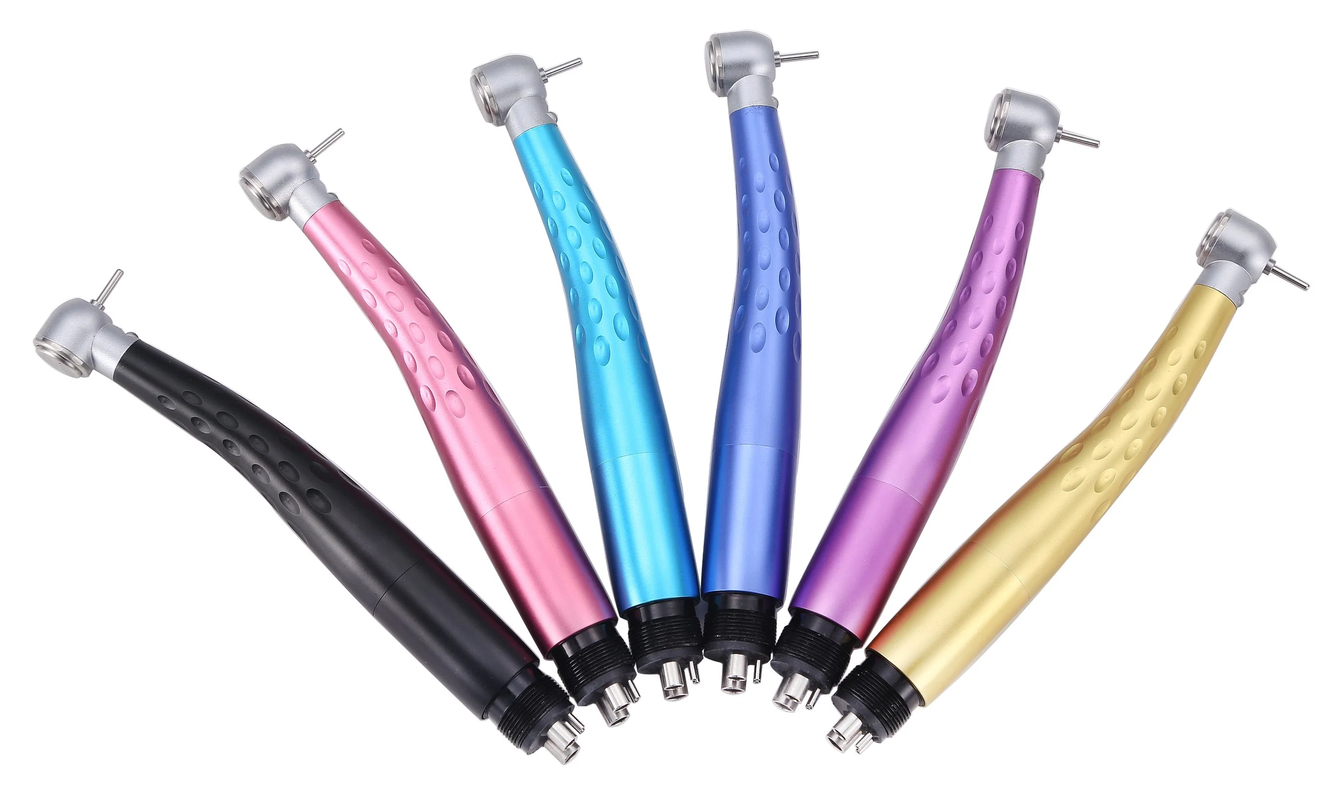 Colorful High Speed Push Button Air Turbine Handpiece 4 Hole