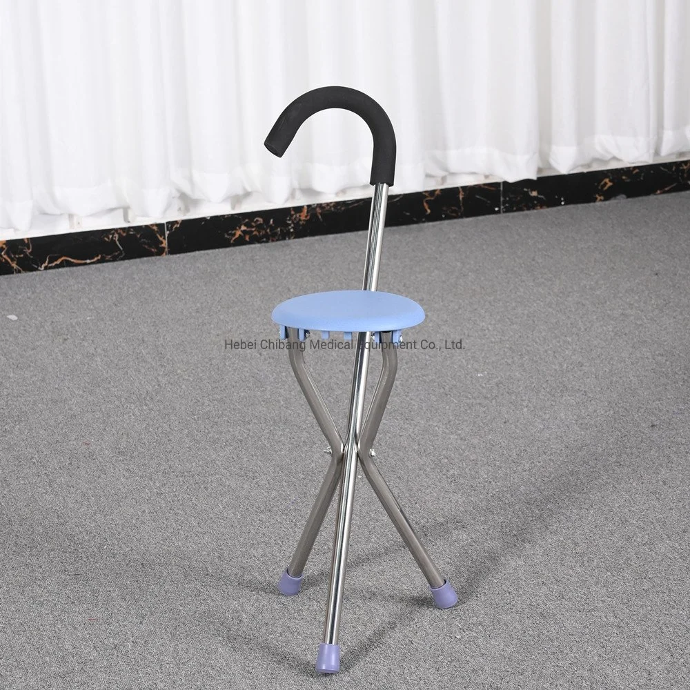 Portable Practical Walking Stick Cane with Stool for Hospital Patient Care