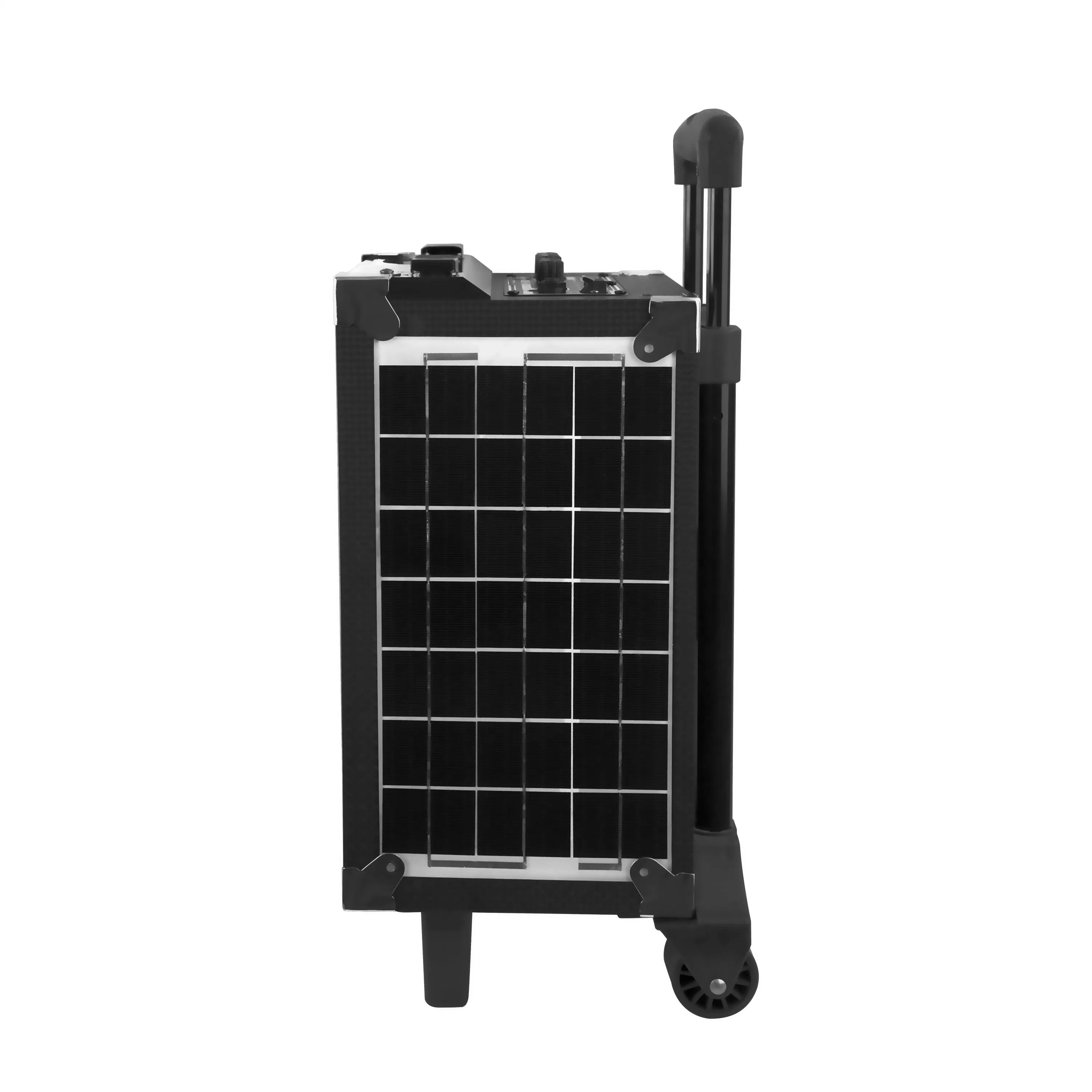 8inch Trolley-Lautsprecher mit wiederaufladbarem tragbaren Solarmodul-Lautsprecher