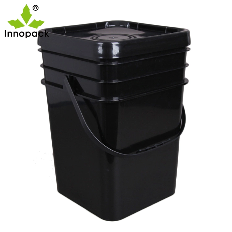 Food Grade Bucket Square Plastic Bucket Pails with Handles