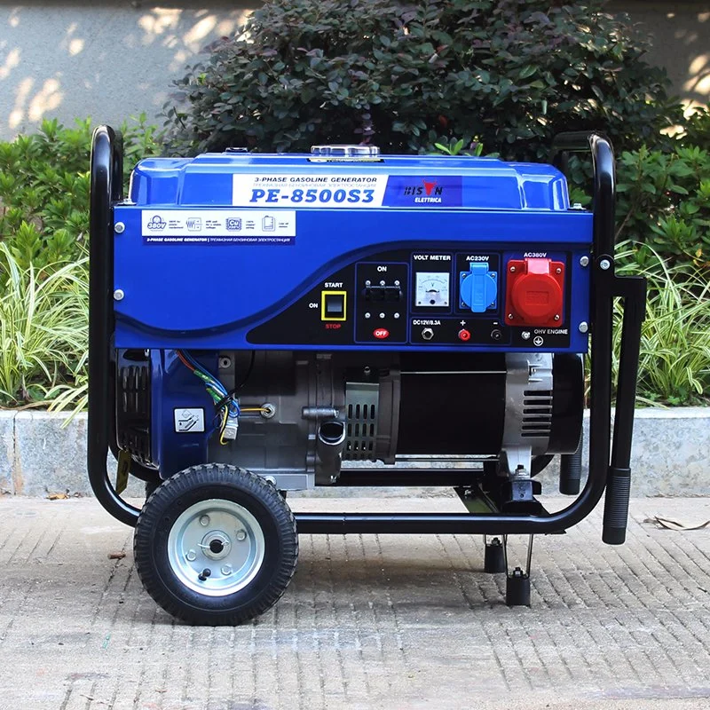 Ready in Stock Bison AC Three Phase Small Portable Gas Petrol Gasoline Engine 5kw 6kw 7 kVA 8kVA Generator Set