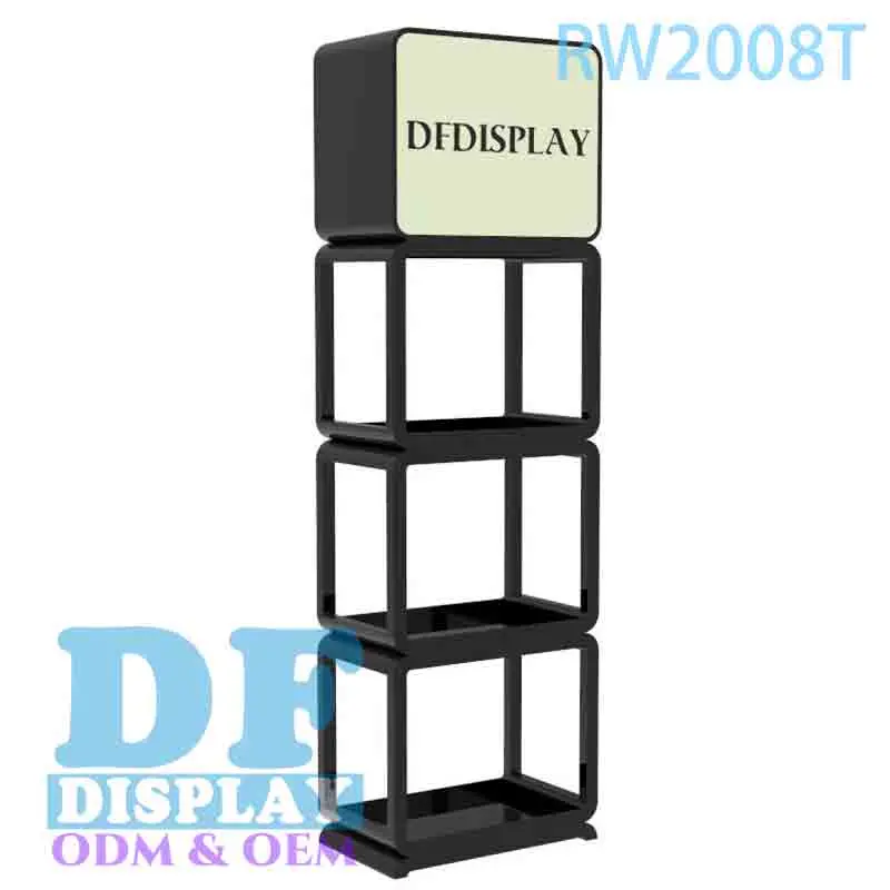 Custom Display Stands Adjustable Shelves Food Bottles Box Wooden Flooring Display for Bulk Purchase