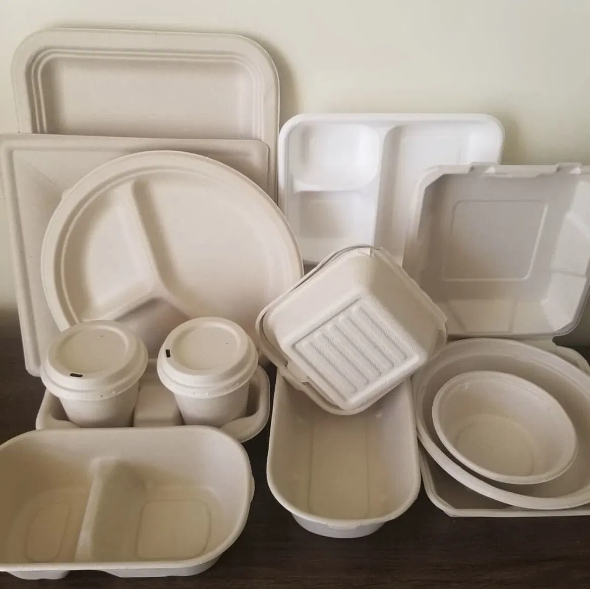100% Eco-Friendly Biodegradable Tableware Compostable Sugarcane Bagasse Takeaway Lunch Box Bento Disposable Food Packaging Clamshell Food Container