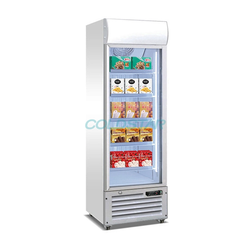 Automatic Defrosting Double Door Upright Freezer Showcase