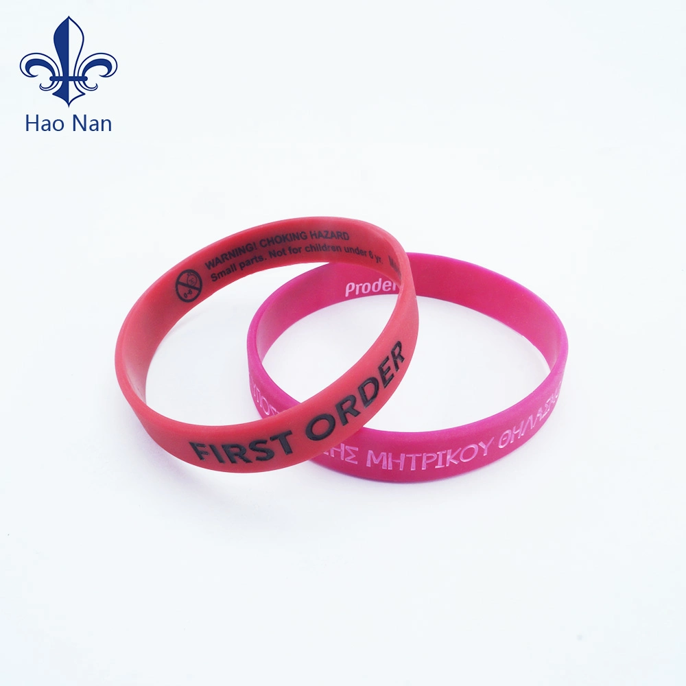 Custom Printed Beautiful Silicone Wristband/ Glow Rubber Bracelet