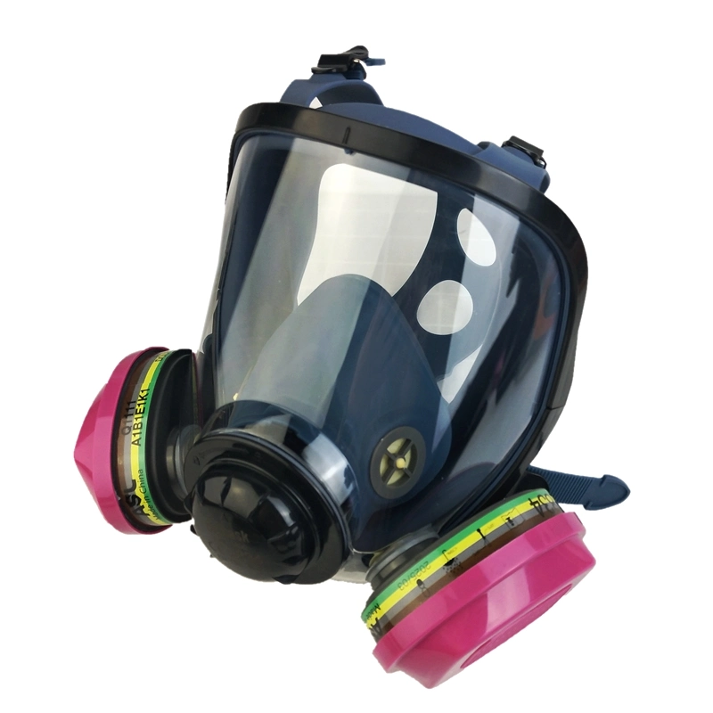 Dual Active Carbon Filter Gas Respirartor Full Face Mask Silicone Respirator