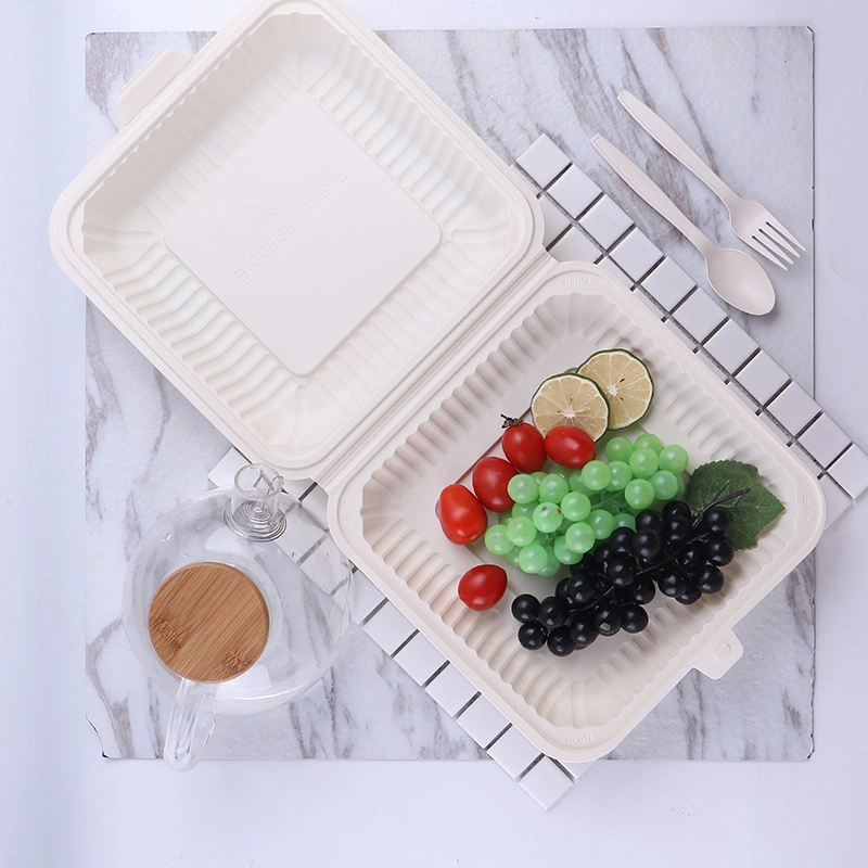 Wholesale/Supplier Disposable Tableware 1000ml Cornstarch Food Packaging Microwave Safe Lunch Box