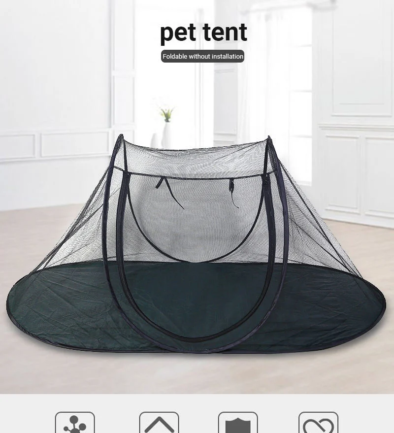 Portable Folding Camping Pet Cage Breathable Mesh Pet Bag Tent Bed House