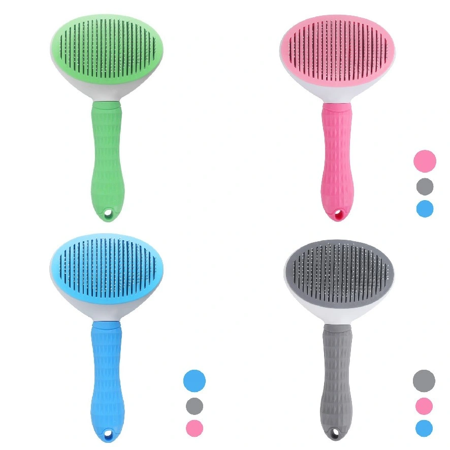 Pet Hair Cleaner Brush, Cat Grooming Brush with Release Button, Pet Massage Brushes