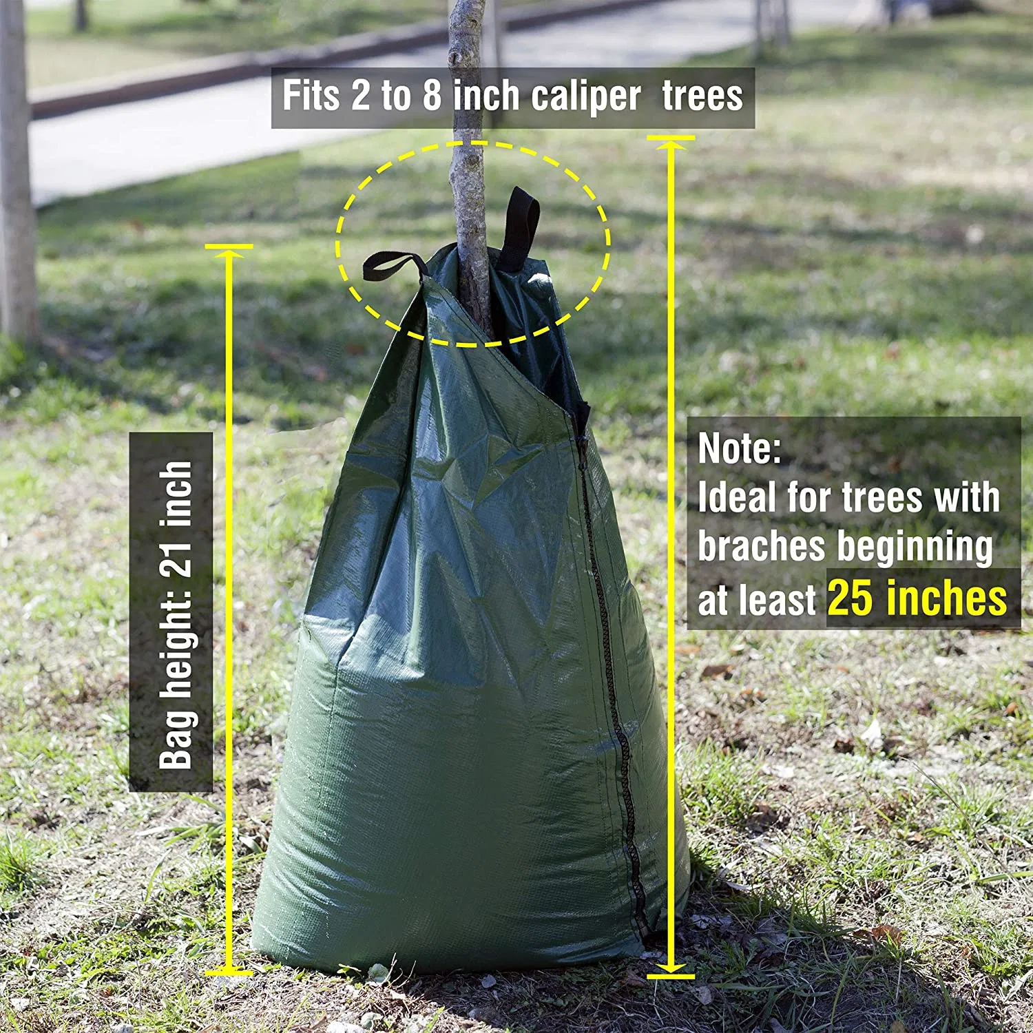 Dandelion 20 Gallon Tree Watering Bag & Ring PE PVC Slow Release, Water Saving Irrigation System