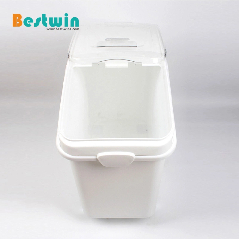 Commercial Kitchen Large Capacity Food Storage Container Plastic Mobile Ingredient Bin with Wheel