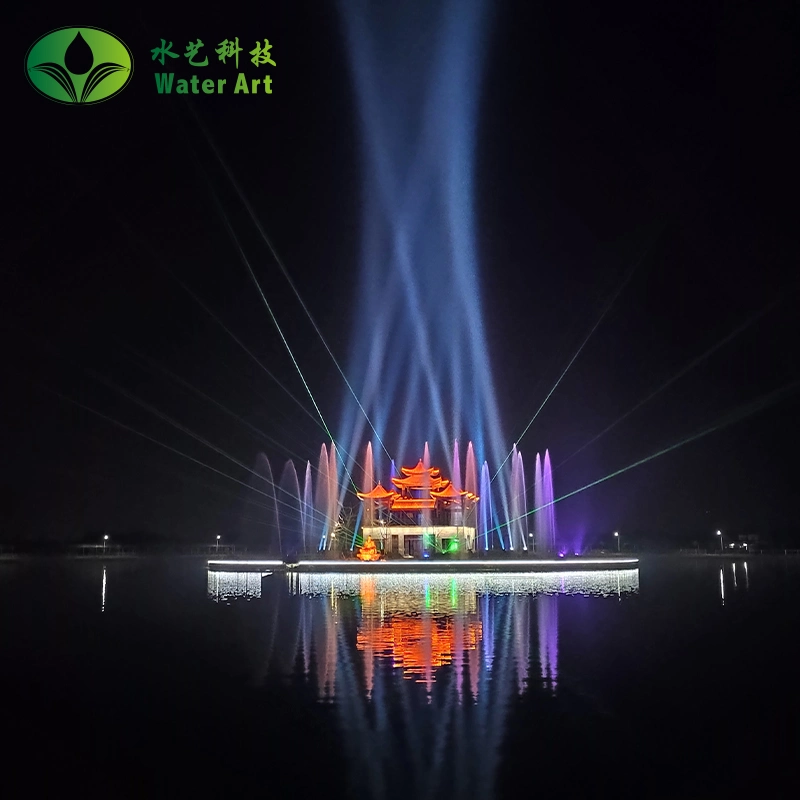 Large Laser Music Floating Lake Fountain