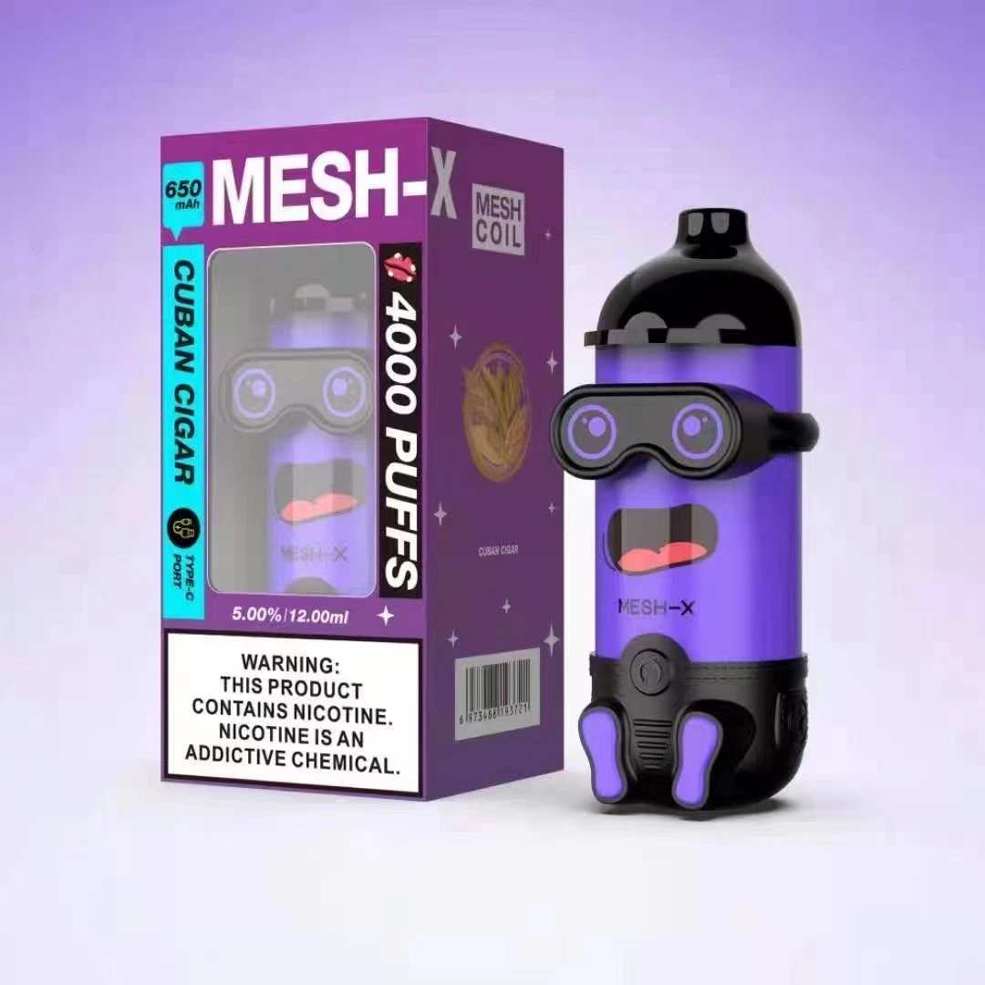 الأصلي المصنع الصحة دخان غير قابل للاستخدام مرة واحدة Mesh X 4000 Pugs vaporizer شاحن Mini Vape قلم سجائر كهربائي من النوع C 650 مللي أمبير/ساعة