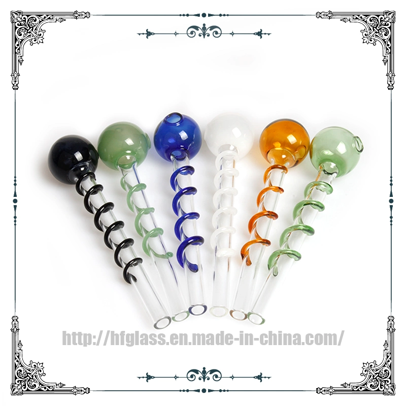 5.5 pouces Sweet Puff pipe verre Helix huile de brûleur Vente en gros d'accessoires de fumeurs de tuyaux