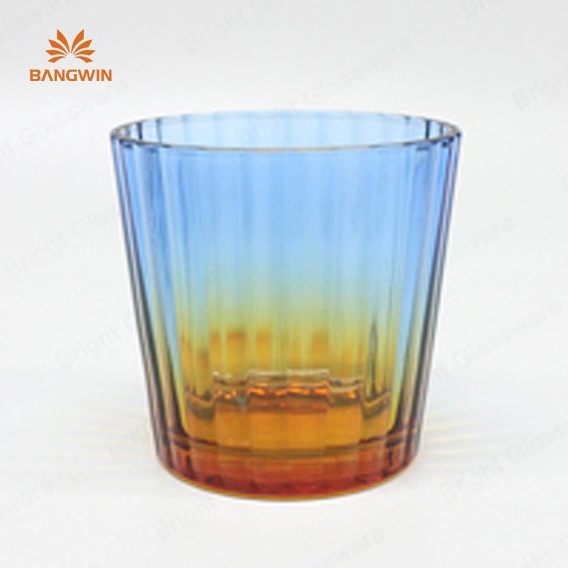 Wholesale Unique Luxury Empty Rainbow 8 Oz Candle Jar with Lid Iridescent Glass Jar for Candle Making Wedding Supplier