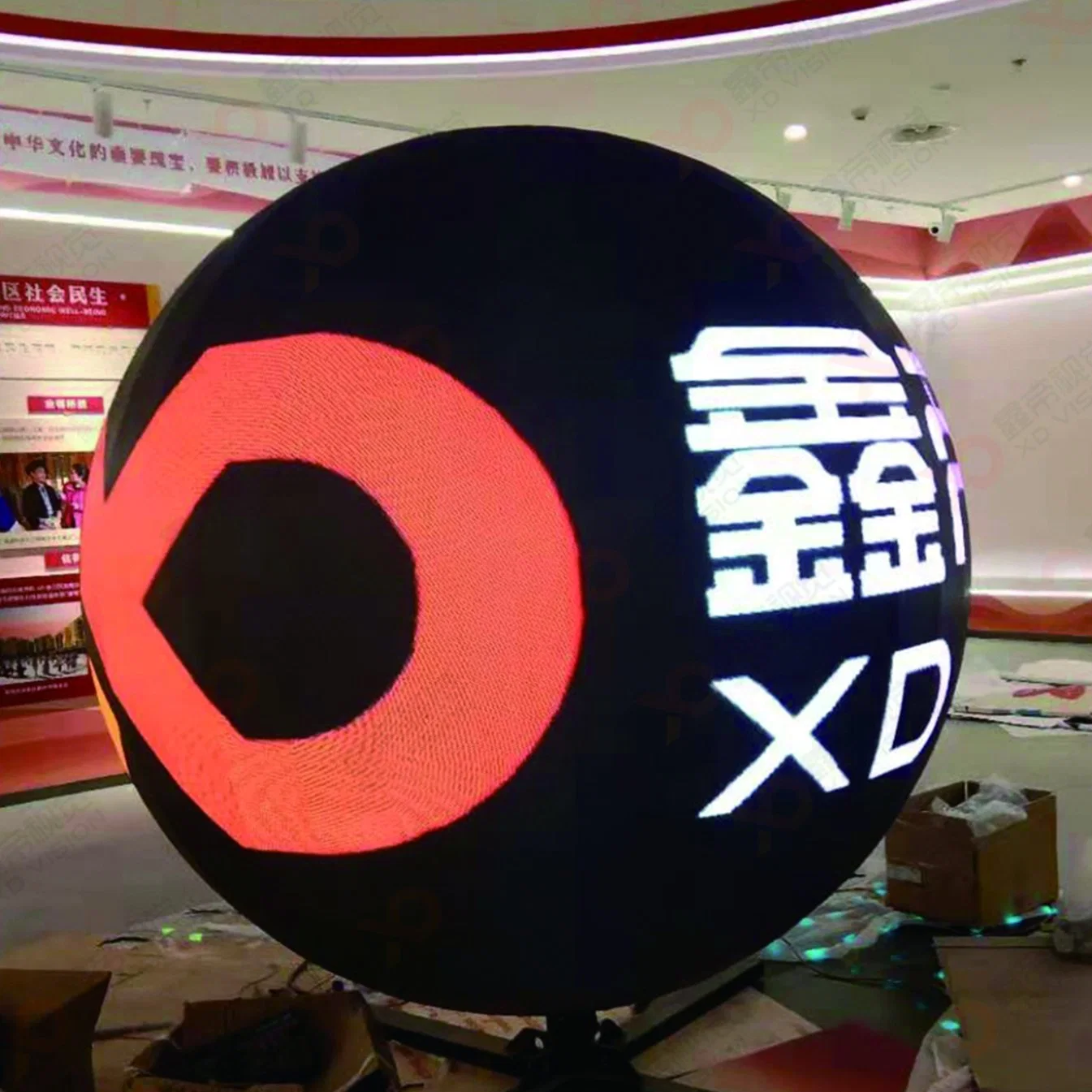 0,8 m de diámetro pH2.5 RGB LED de interior y exterior de diseño creativo de Esfera pantalla LED de forma de fútbol