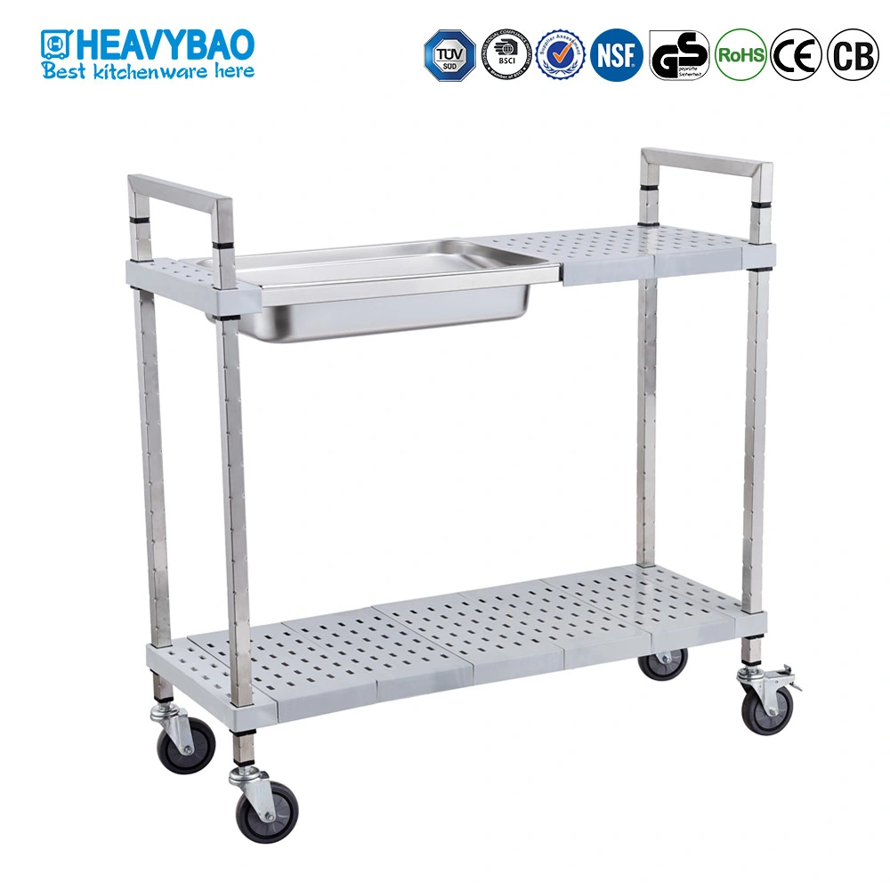 Heavybao Commercial Equipment New Design Square Tube Serving Removable Trolley