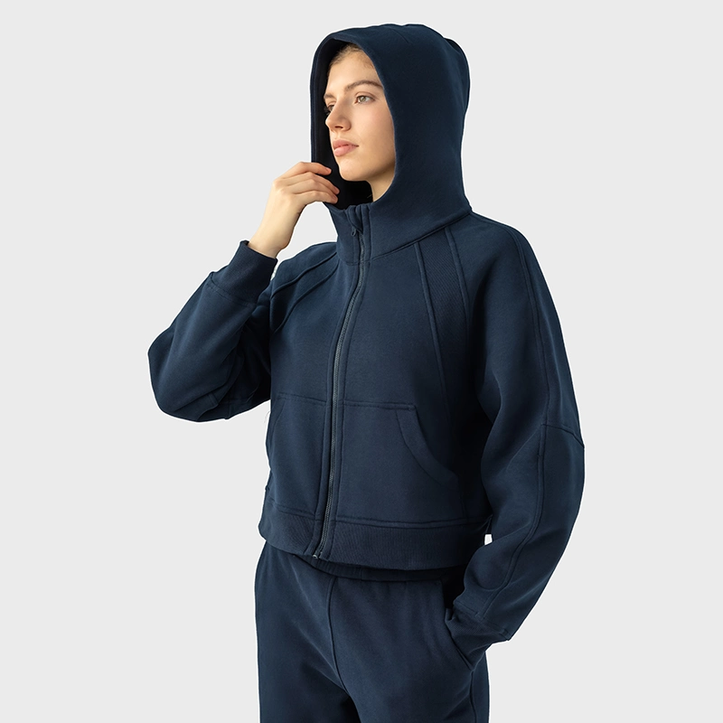 Custom Latest Women Sports Fleece Lined Track Suits Women Sport Polyester Cotton Blend Fleece Tracksuit