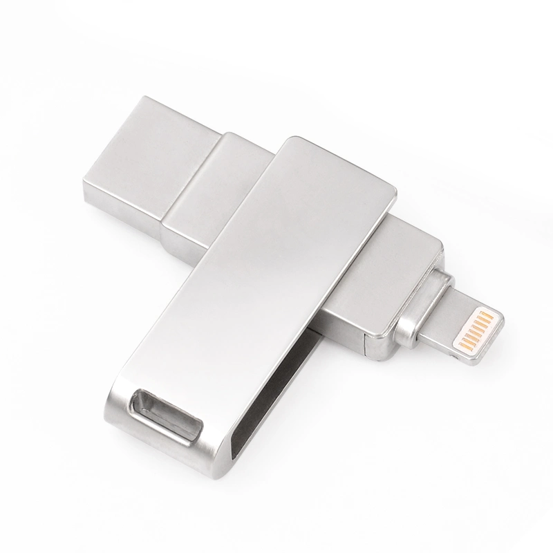 2 en 1 Pure Metal Nouveaux Lecteurs Flash USB d'empreintes digitales 8Go/16Go/32Go