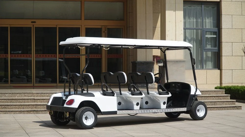 6-Seat Electric Hotel Golf Car on Sales CE Certified Electric 6 Person Sightseeing Bus Golf Cart