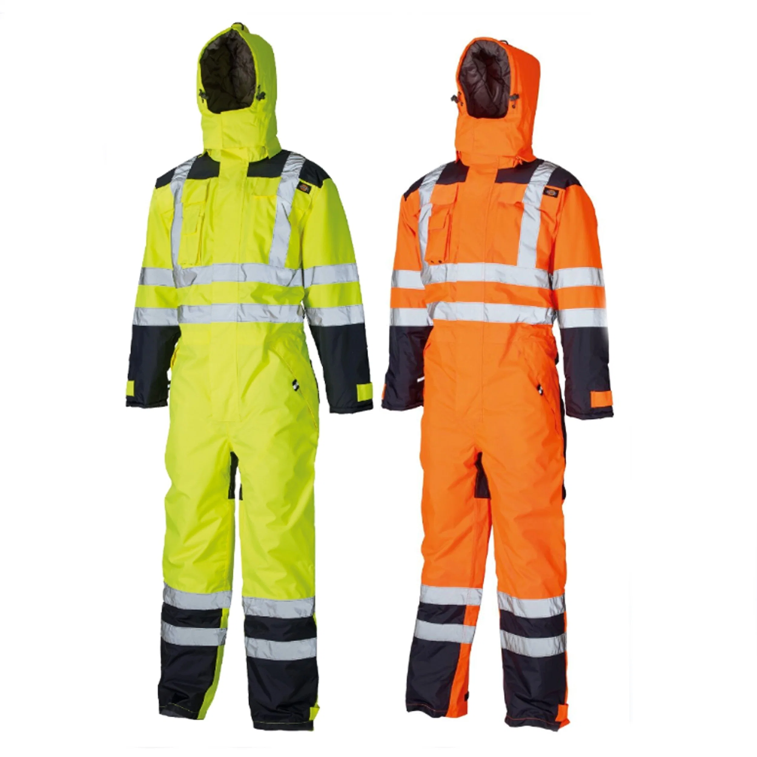 Hot Cotton PU Coat Cold Condition Working Waterproof Windproof Safety Reflective Workwear