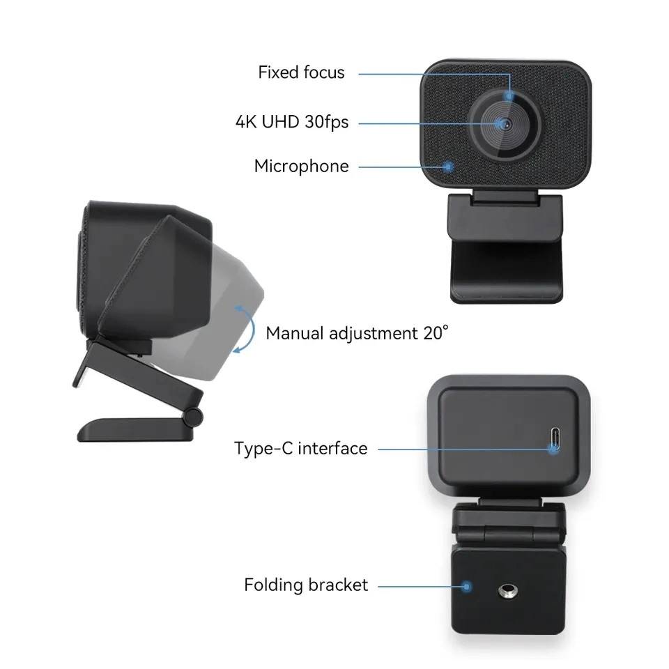 4K de streaming en vivo Webcam USB Web Digital de la Cámara de Radiodifusión de CCTV en vivo