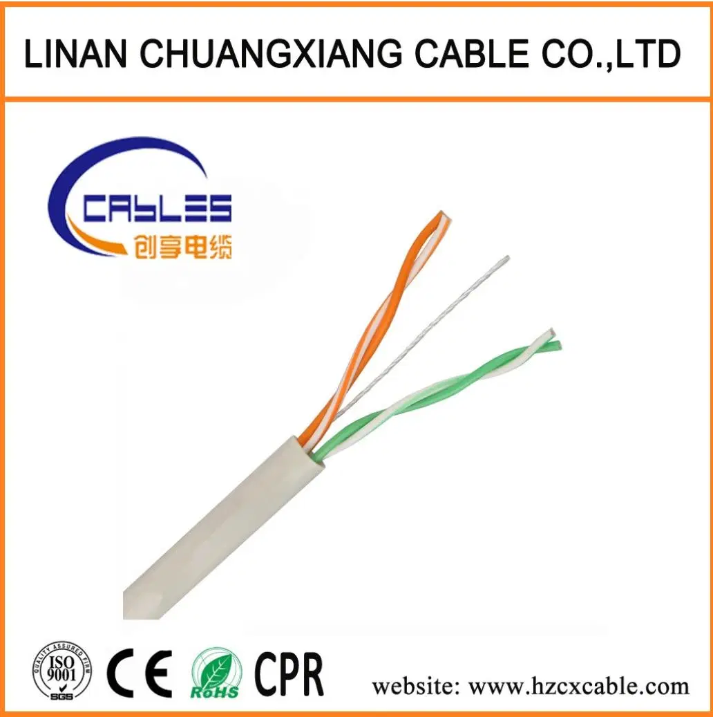 China Hot Sale Indoor Telephone Cable with ISO CE RoHS Sample Free Communication Cable Data Cable Cu/CCA/CCS Copper Clad Steel