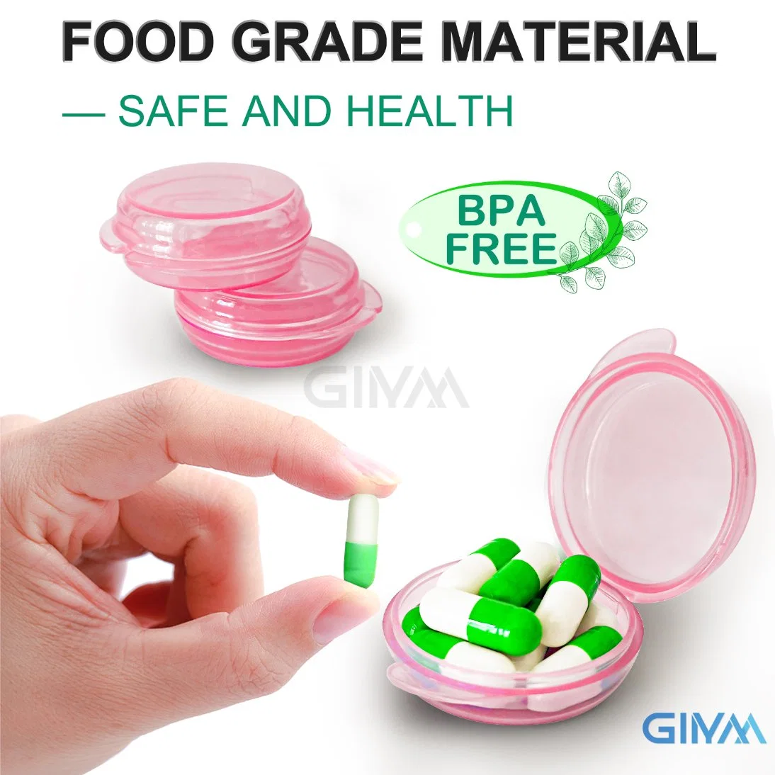 Factory Direct Daily Mini Pill Organizer Round Portable Pill Box